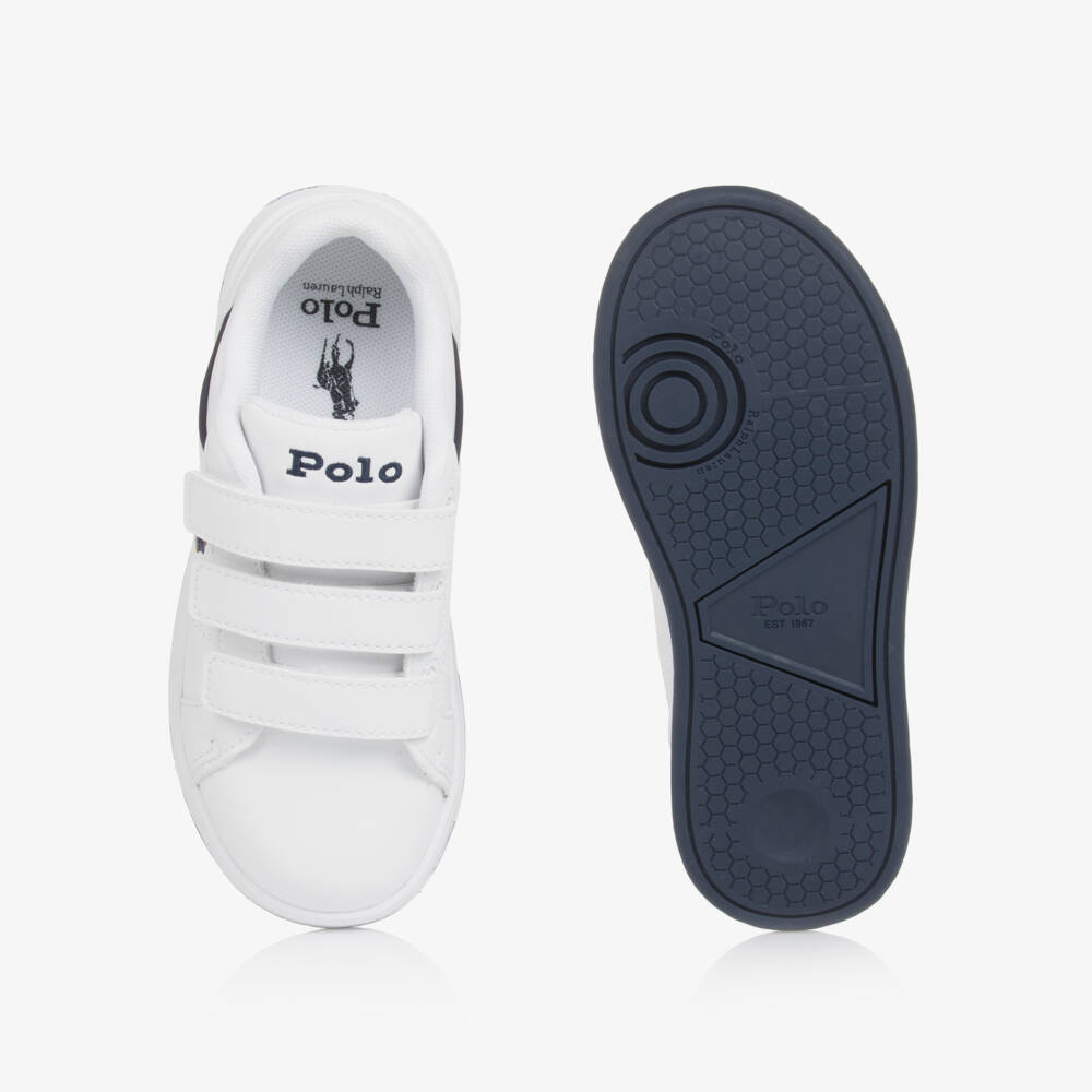 Ralph Lauren-Boys White Bear Embroidered Sneakers | Childrensalon Outlet