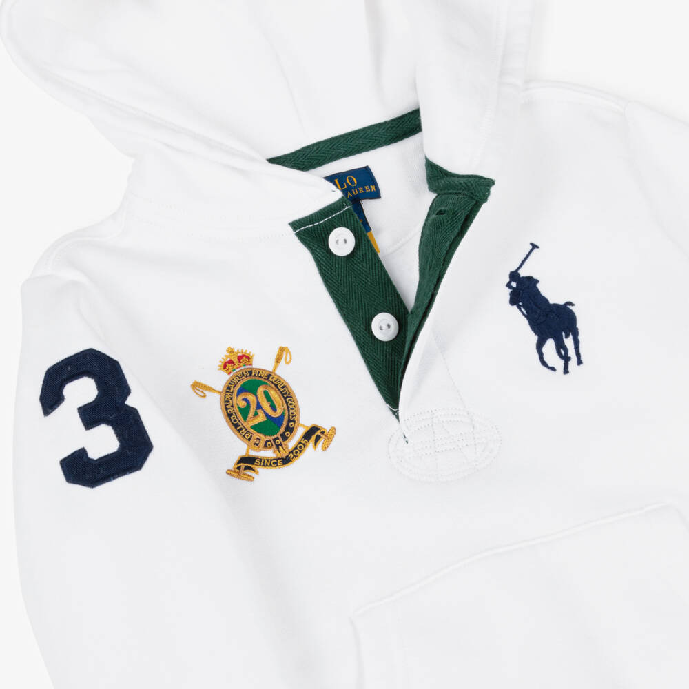 Ralph Lauren-Boys White Big Pony 20th Anniversary Hoodie | Childrensalon Outlet