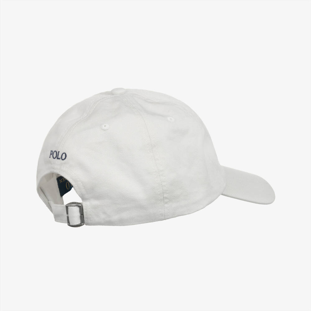 Ralph Lauren-Boys White Cotton Bear Hat | Childrensalon Outlet