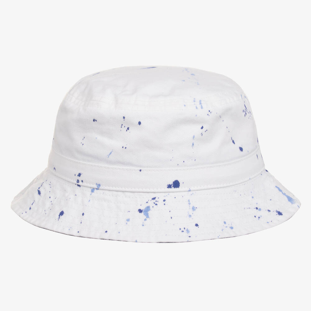 Ralph Lauren-Boys White Cotton Bucket Hat | Childrensalon Outlet
