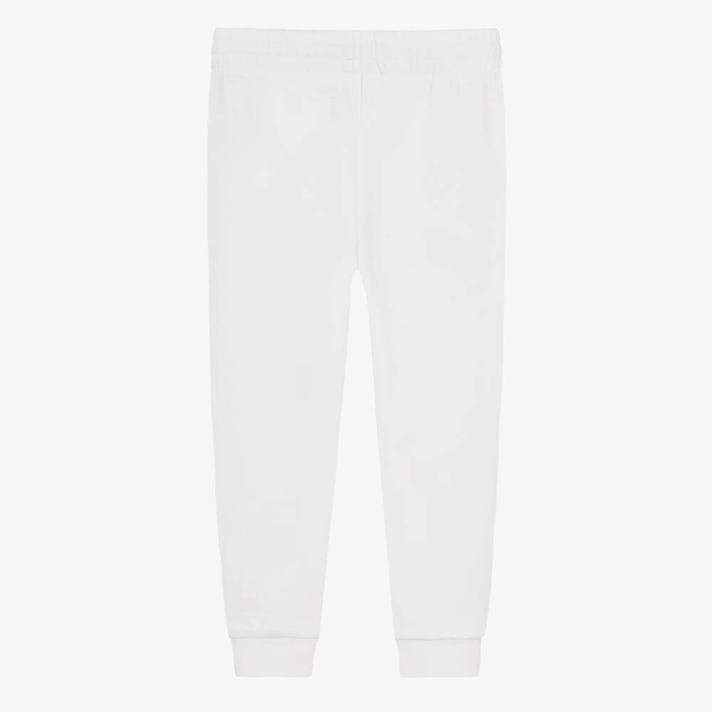 Ralph Lauren-Boys White Cotton Embroidered Pony Logo Joggers | Childrensalon Outlet