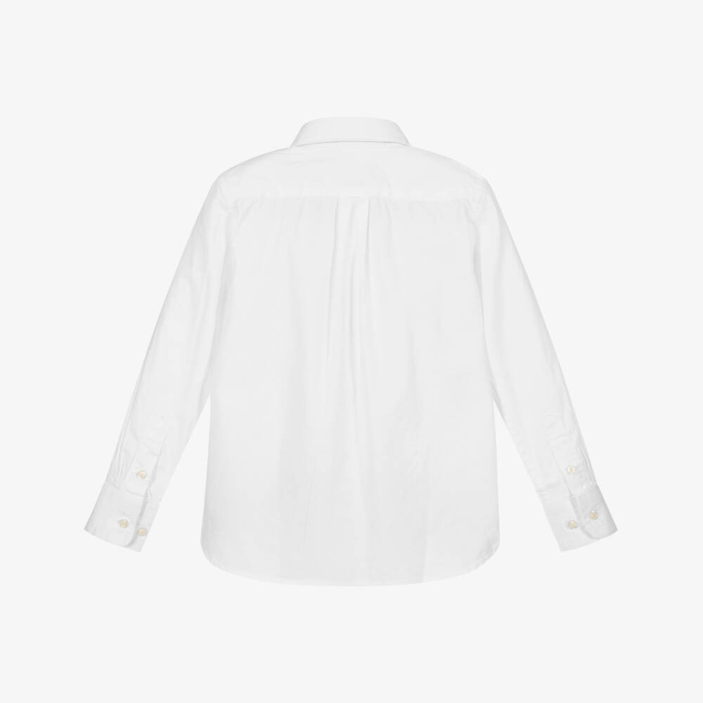 Polo Ralph Lauren-Boys White Cotton Logo Shirt | Childrensalon Outlet