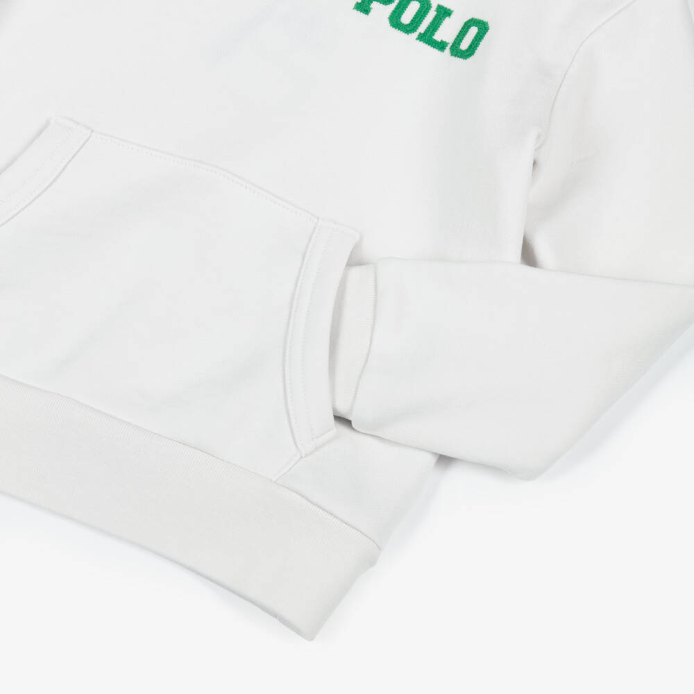 Ralph Lauren-Хлопковый белый худи с логотипом для мальчиков | Childrensalon Outlet