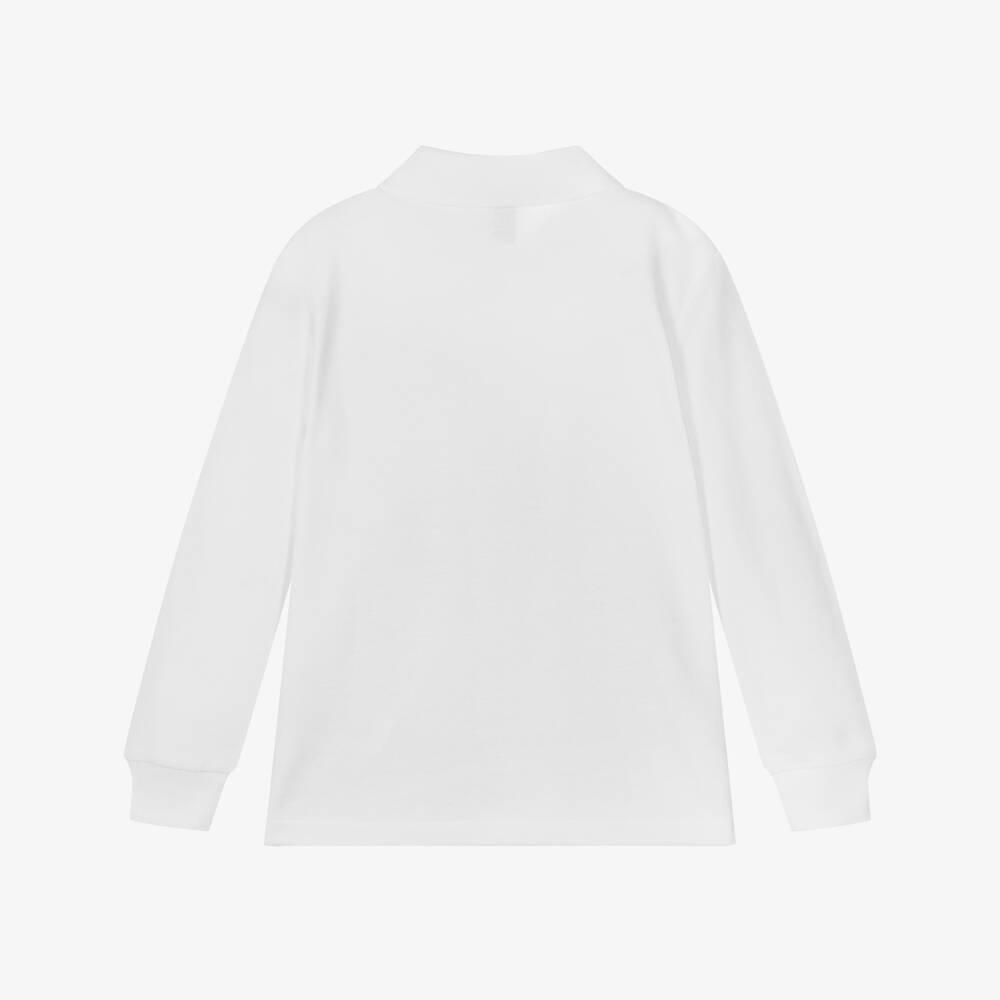 Ralph Lauren-Boys White Cotton Polo Shirt | Childrensalon Outlet