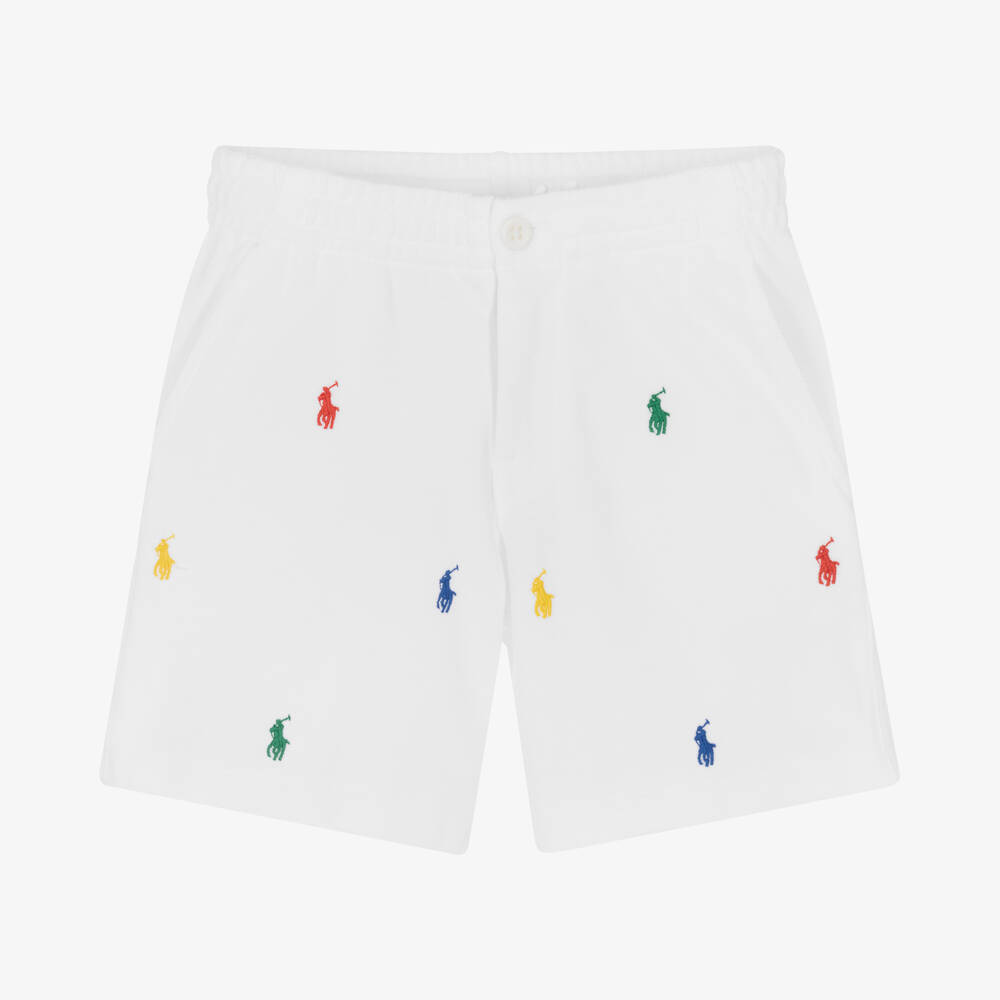 Polo Ralph Lauren - Boys White Cotton Shorts | Childrensalon