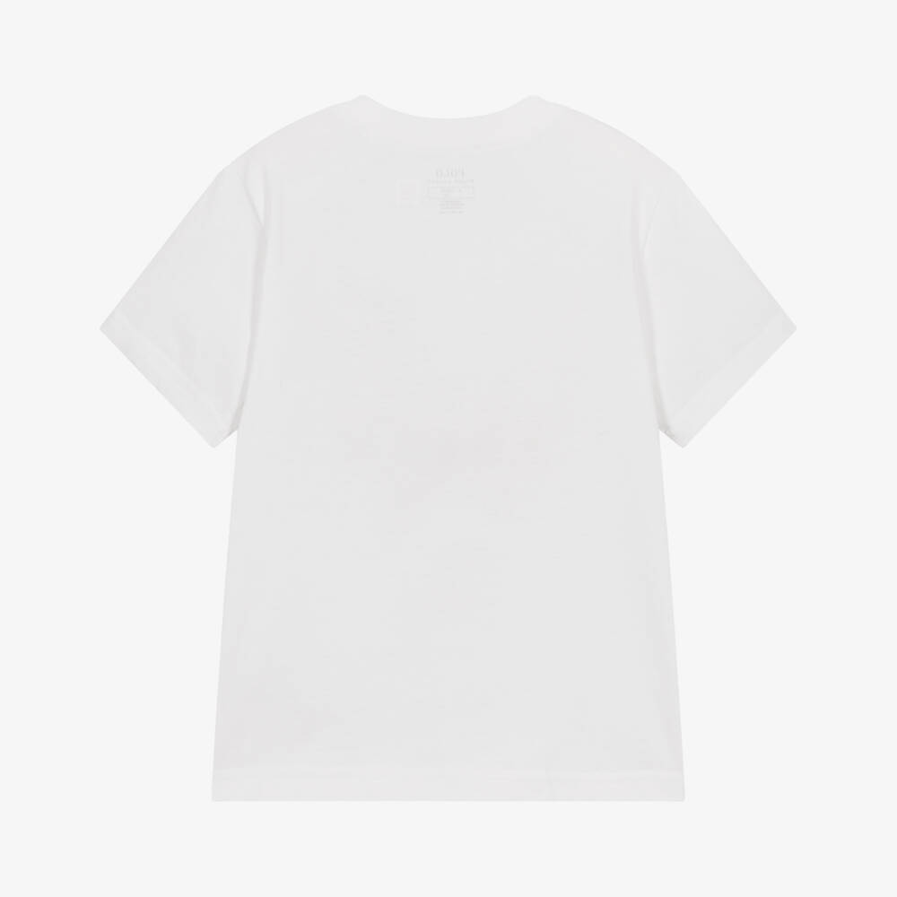 Ralph Lauren-Boys White Cotton T-Shirt with Triple-Pony Logo | Childrensalon Outlet