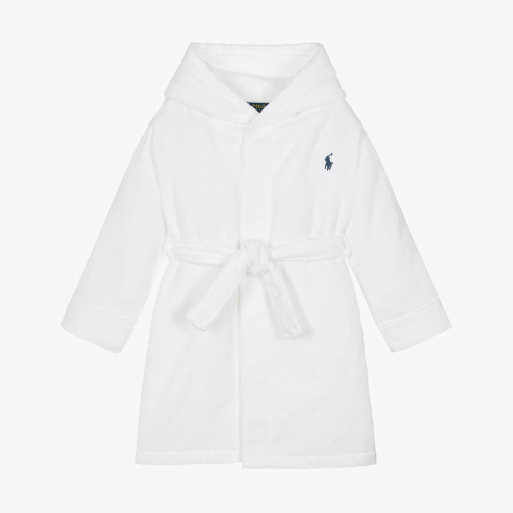 Ralph Lauren-Boys White Cotton Towelling Robe | Childrensalon Outlet