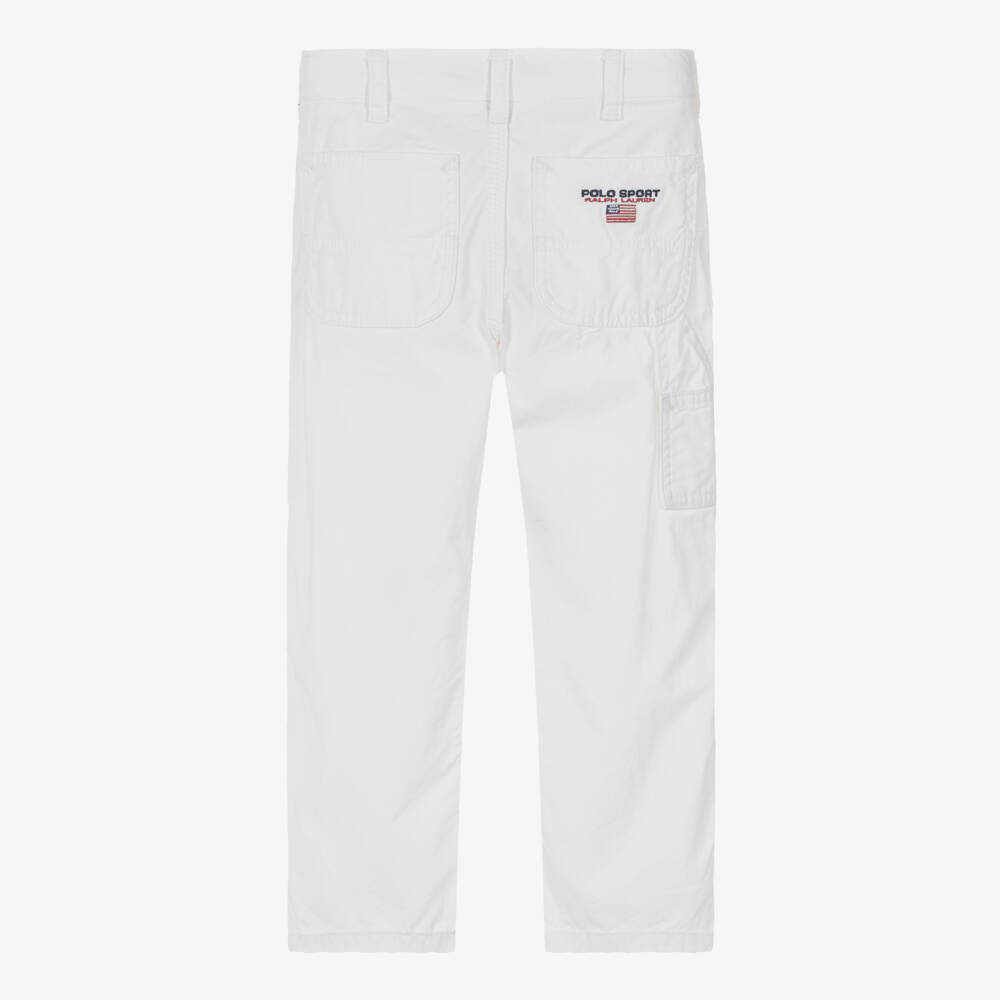 Ralph Lauren-Boys White Cotton Twill Chino Trousers | Childrensalon Outlet