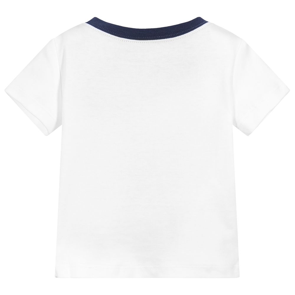 Ralph Lauren-تي شيرت "تيدي" قطن مطرز لون ابيض | Childrensalon Outlet