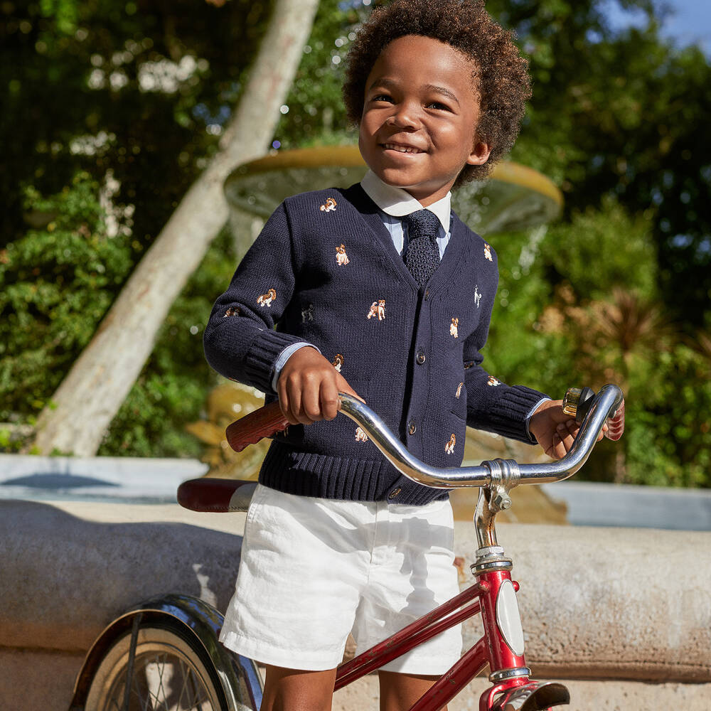 Ralph Lauren Boys White Linen Cotton Shorts Childrensalon Outlet