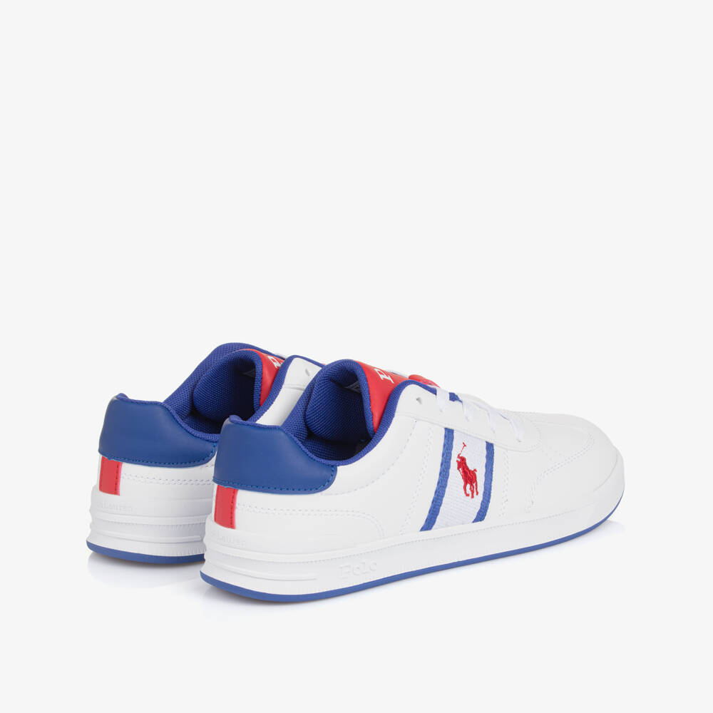 Ralph Lauren-Boys White Logo Lace-Up Sneakers | Childrensalon Outlet