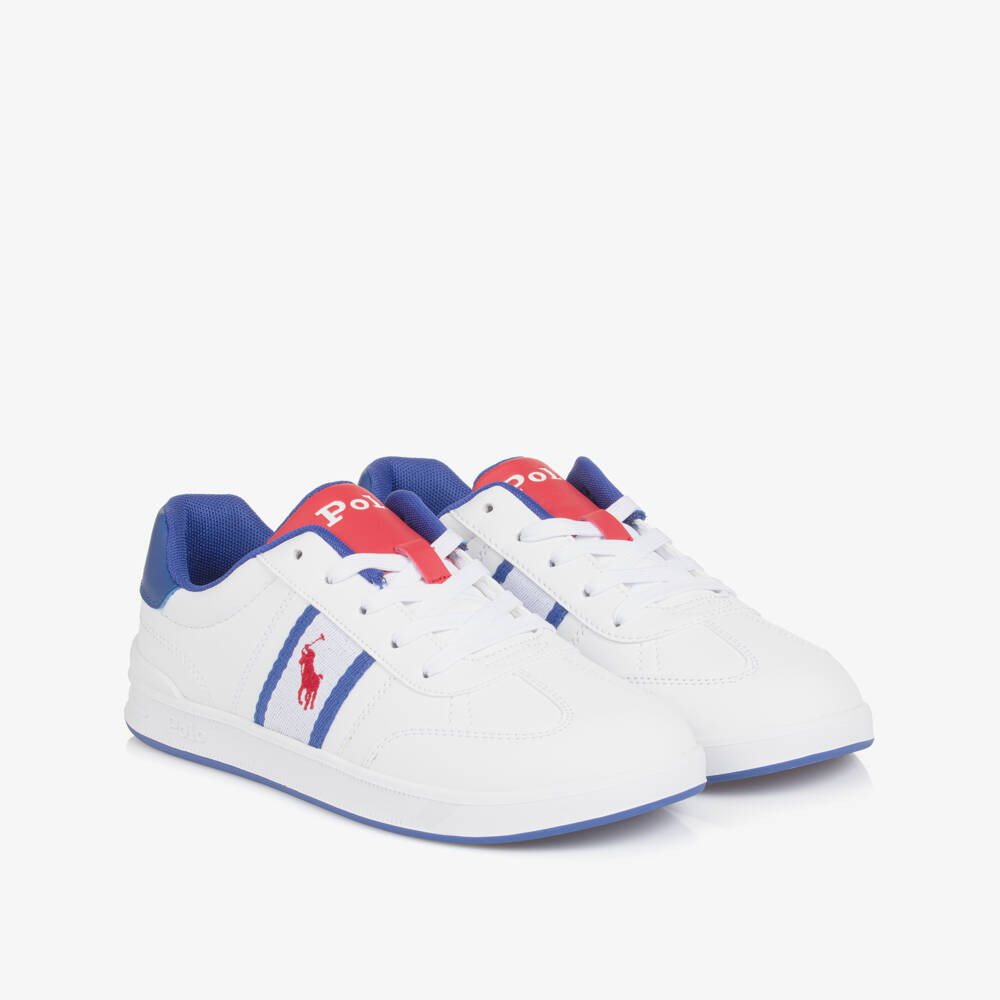 Ralph Lauren-Кроссовки на шнуровке с логотипом белые для мальчиков | Childrensalon Outlet