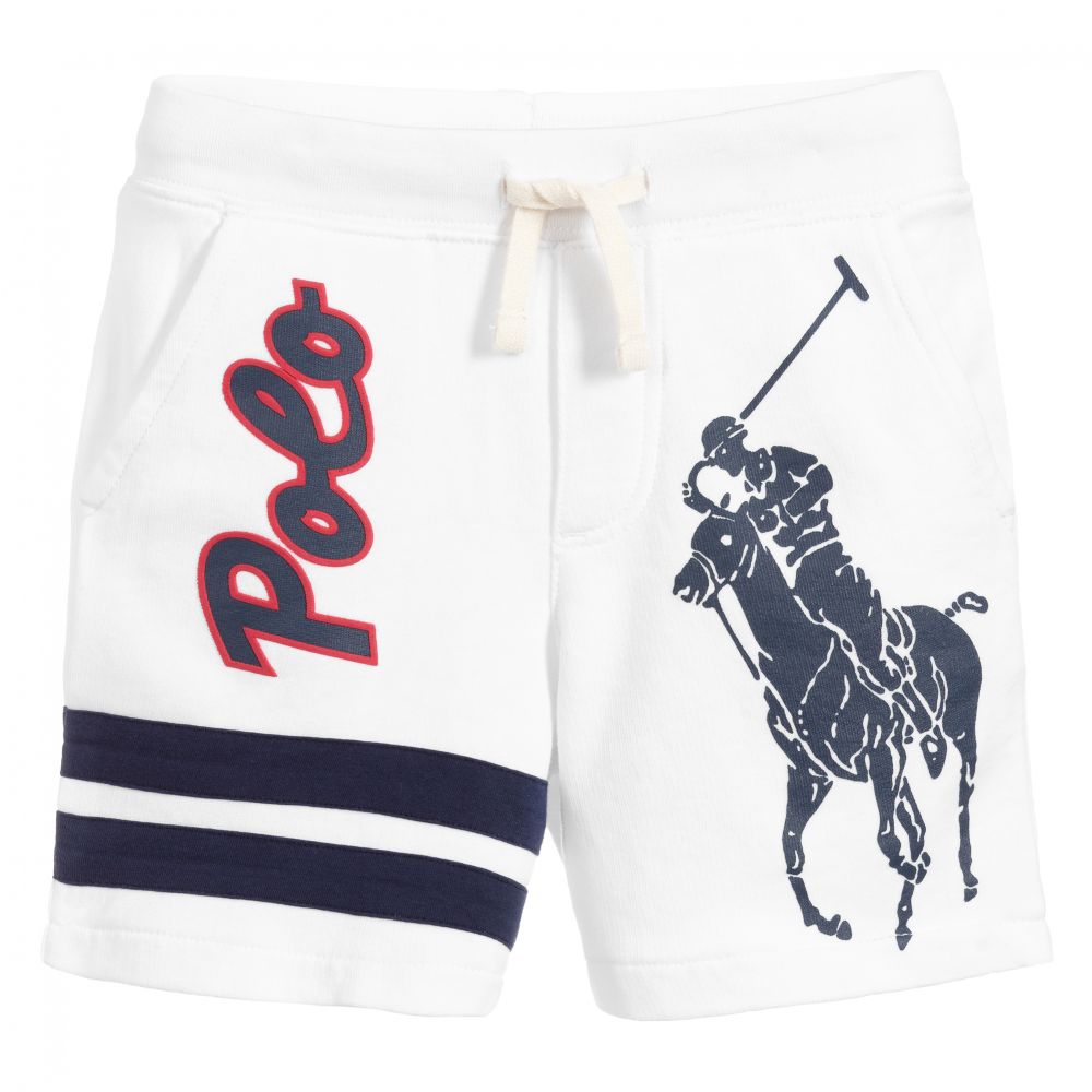 Polo Ralph Lauren - Boys White Logo Shorts | Childrensalon