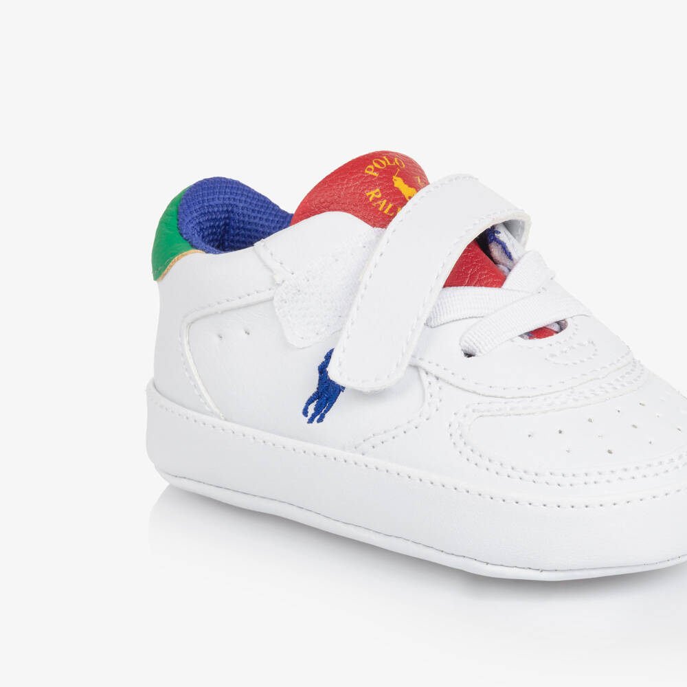 Ralph Lauren-Boys White Multi-Panel Pre-Walkers | Childrensalon Outlet