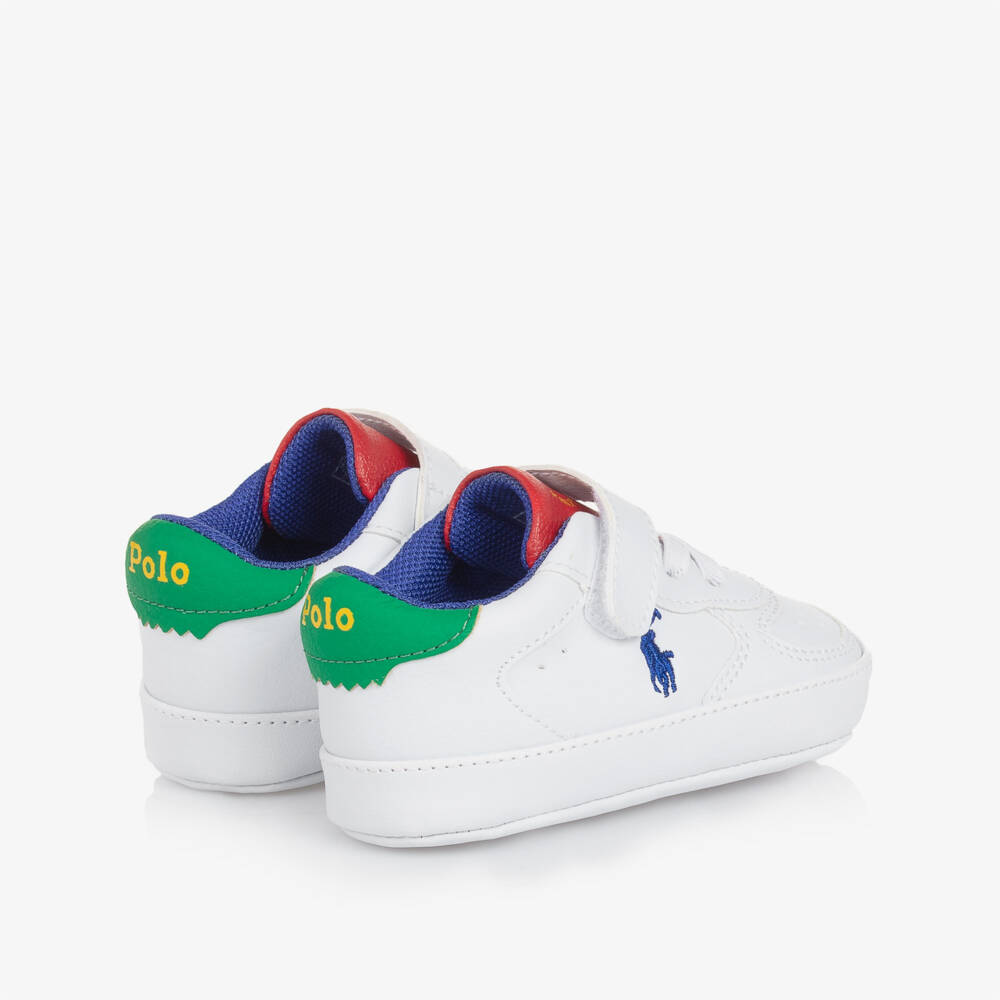 Ralph Lauren-Boys White Multi-Panel Pre-Walkers | Childrensalon Outlet
