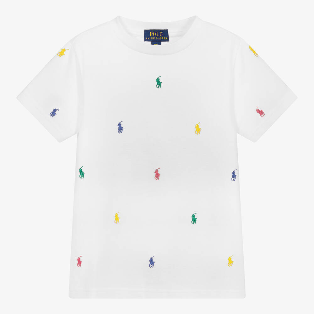 Polo Ralph Lauren - Белая футболка из хлопка пике для мальчиков | Childrensalon