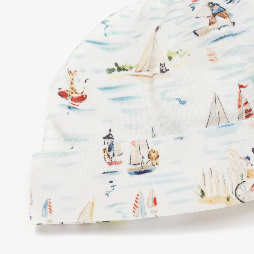 Ralph Lauren-Boys White Sailboat Cotton Cap | Childrensalon Outlet