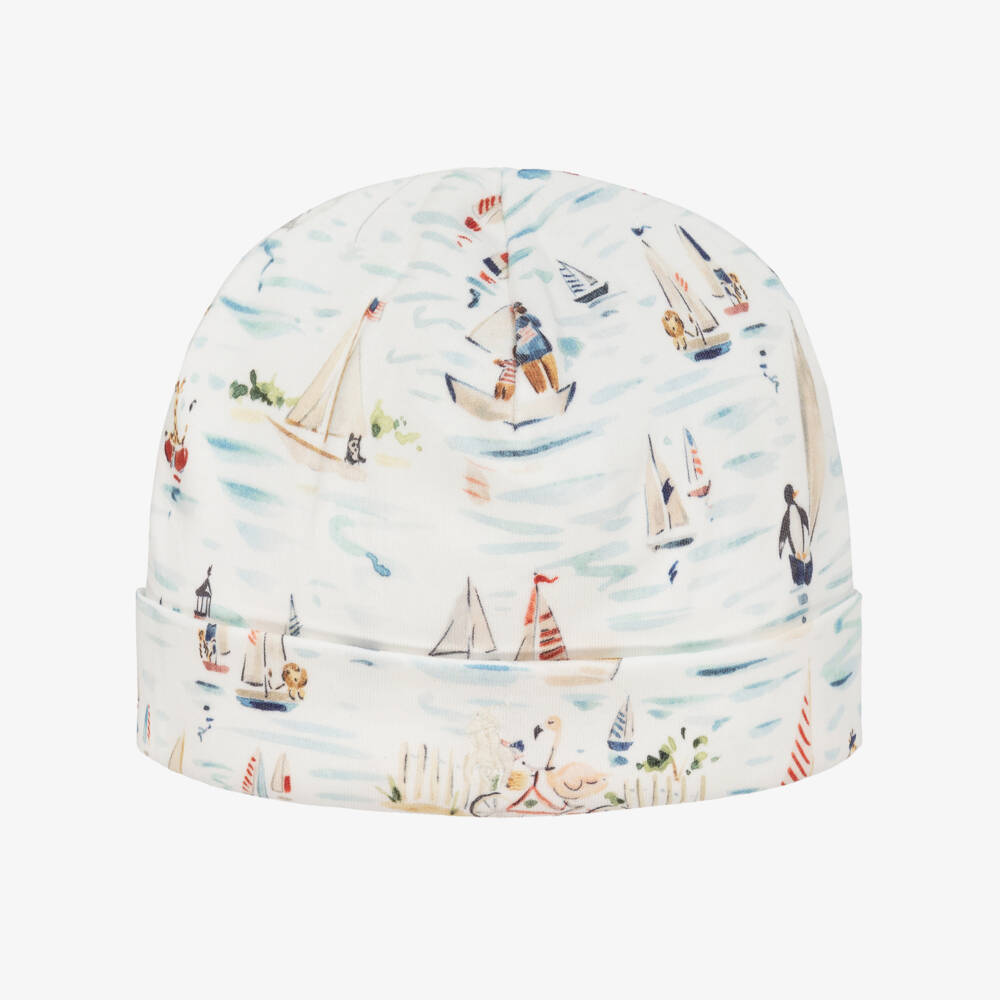 Ralph Lauren-Кепка из хлопка с белыми парусниками для мальчиков | Childrensalon Outlet