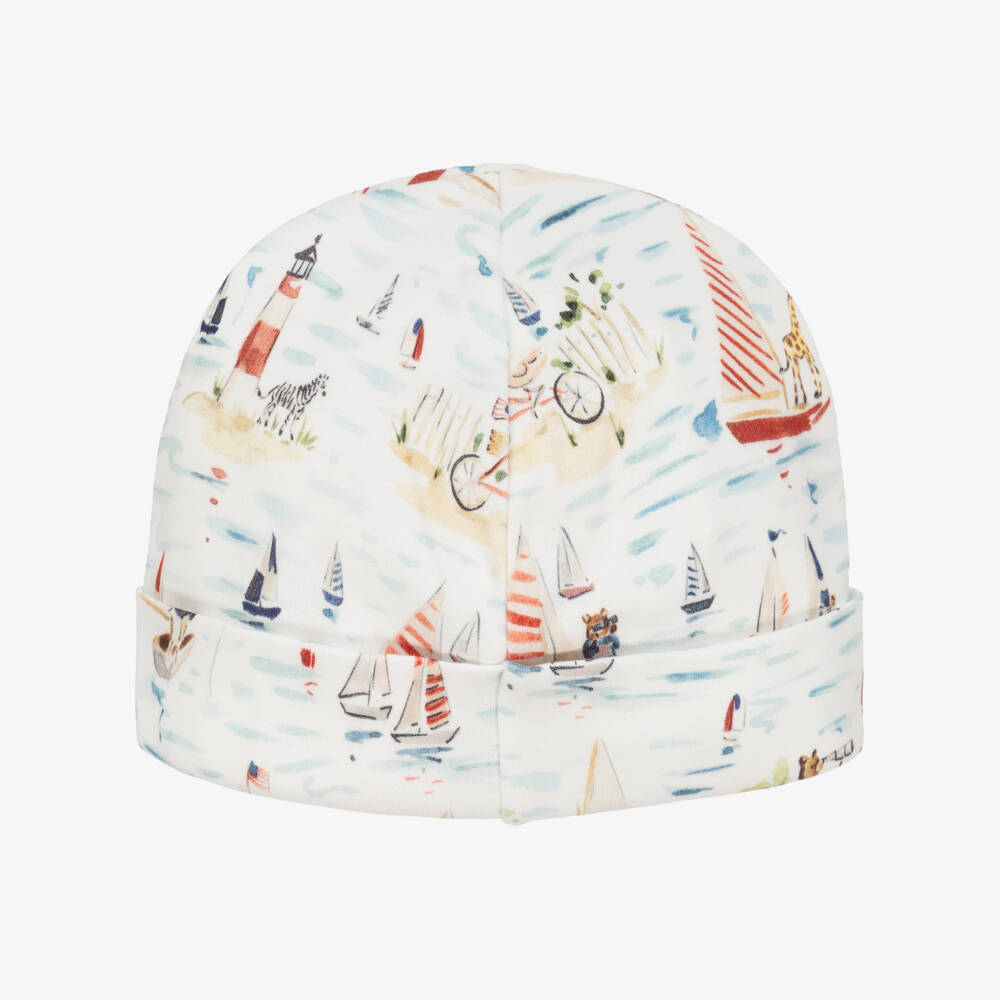 Ralph Lauren-Boys White Sailboat Cotton Cap | Childrensalon Outlet