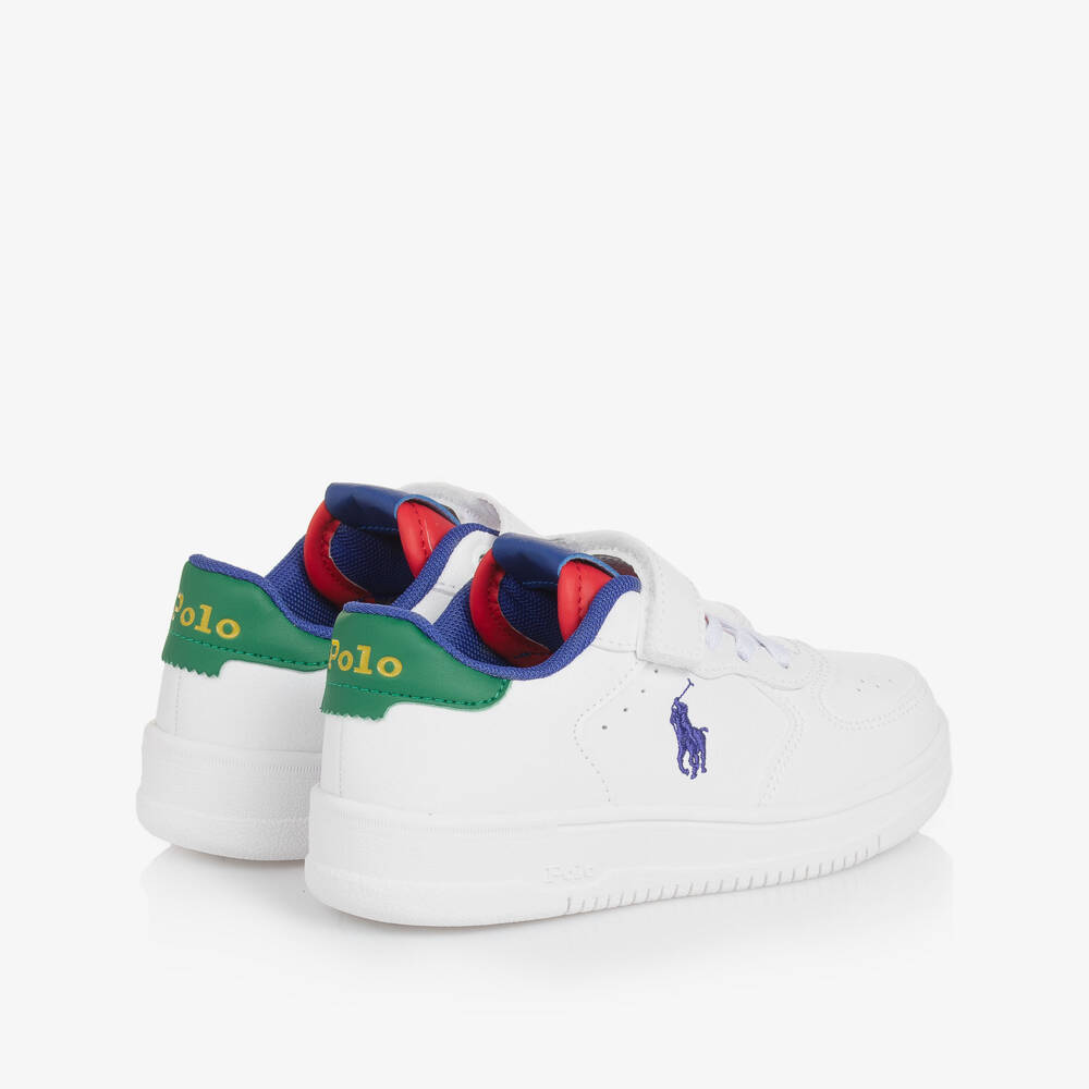 Ralph Lauren-Boys White Velcro Colorful Trainers | Childrensalon Outlet