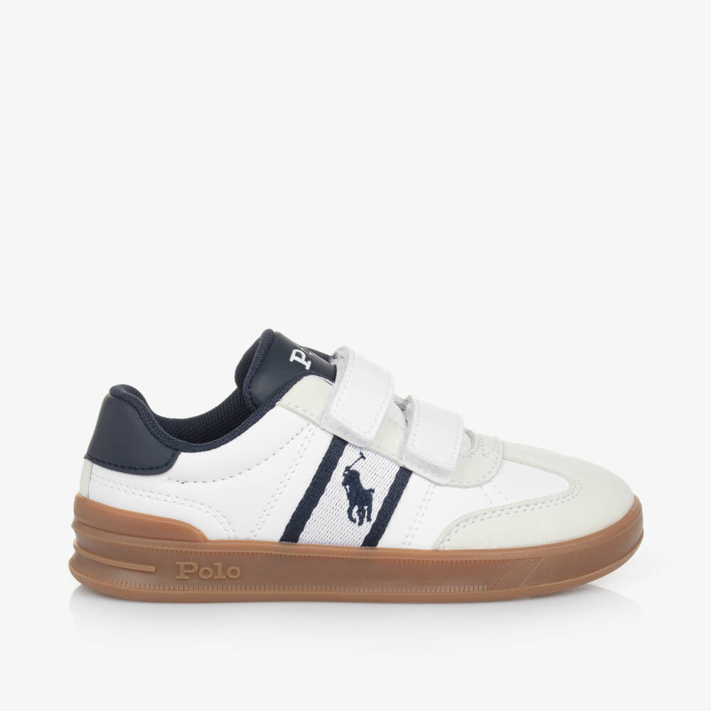 Ralph Lauren-Boys White Velcro Logo Trainers | Childrensalon Outlet