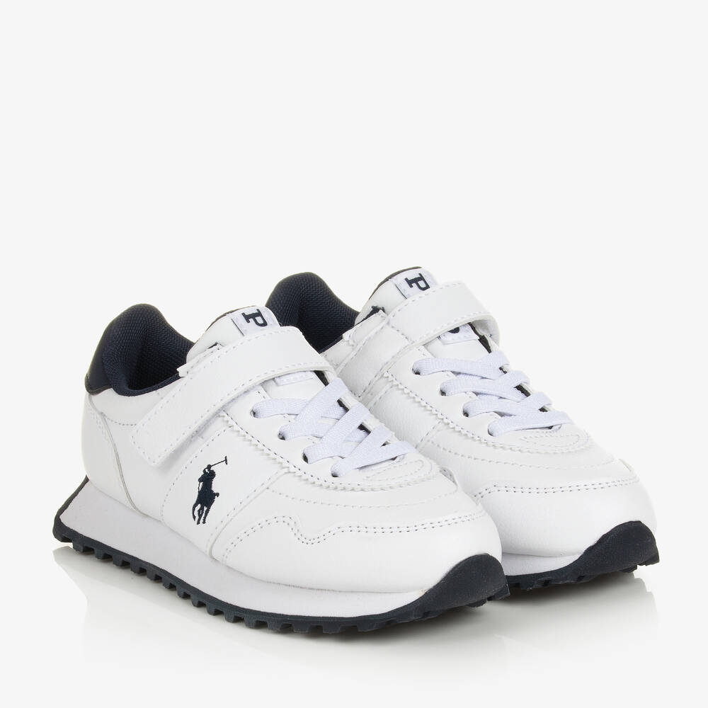 Polo Ralph Lauren - Boys White Velcro Strap Trainers | Childrensalon