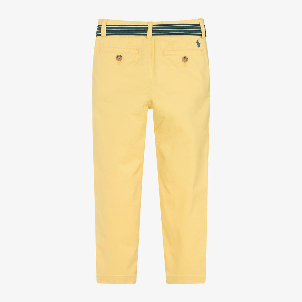 Ralph Lauren-Boys Yellow Cotton Chino Trousers | Childrensalon Outlet