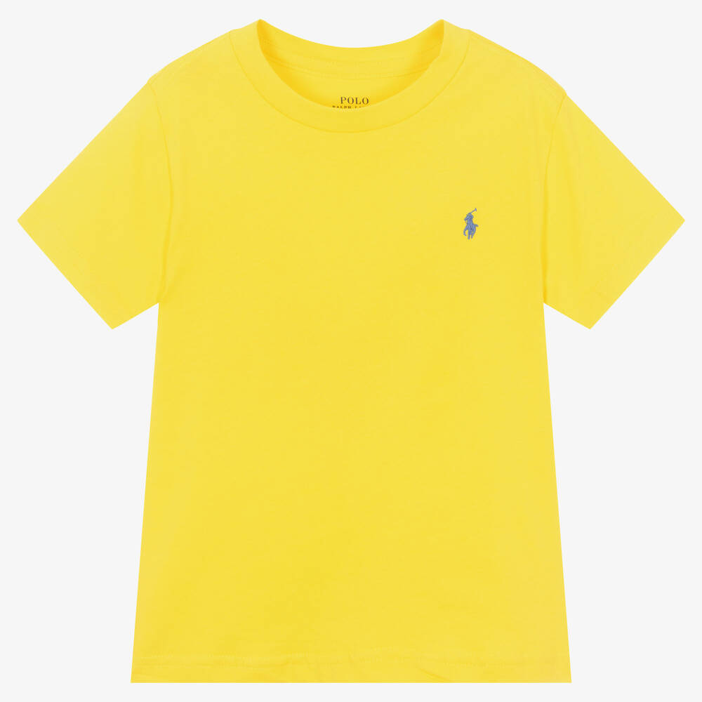 Polo Ralph Lauren-Boys Yellow Cotton Logo T-Shirt | Childrensalon Outlet