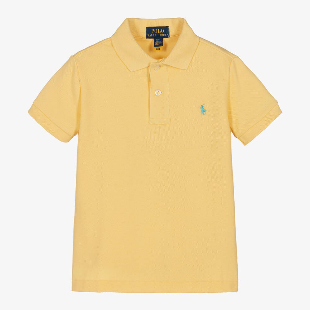 Polo Ralph Lauren - Boys Yellow Cotton Polo Shirt | Childrensalon