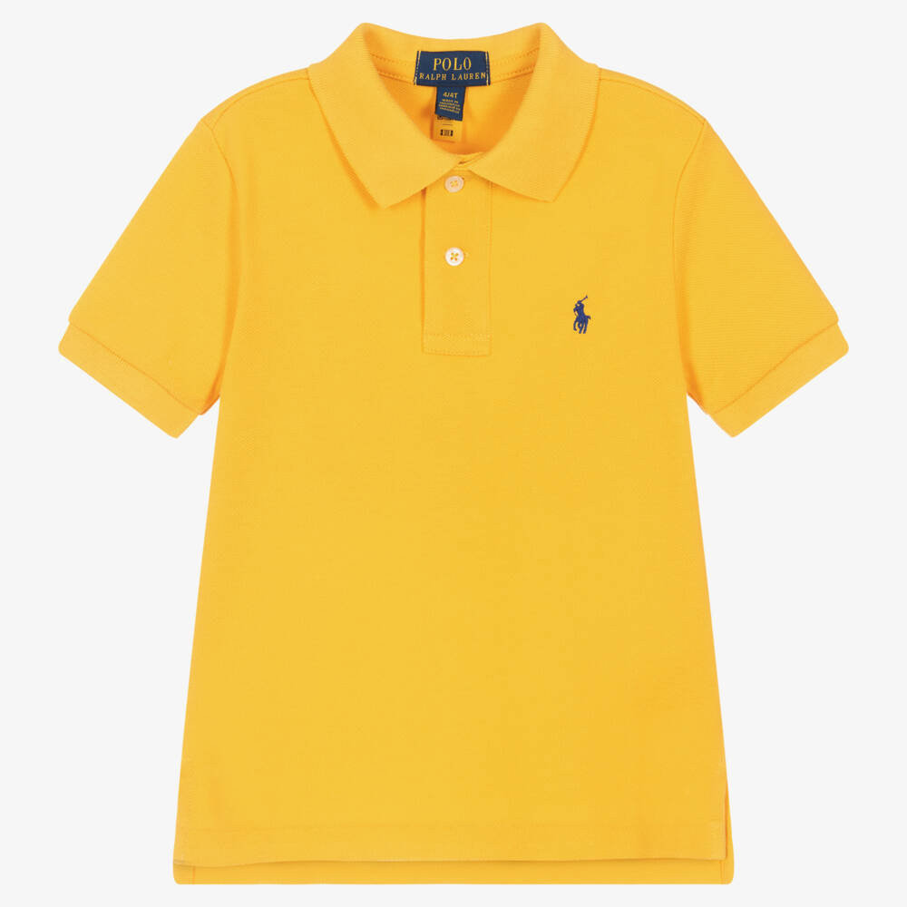 Ralph Lauren-Boys Yellow Cotton Polo Shirt | Childrensalon Outlet
