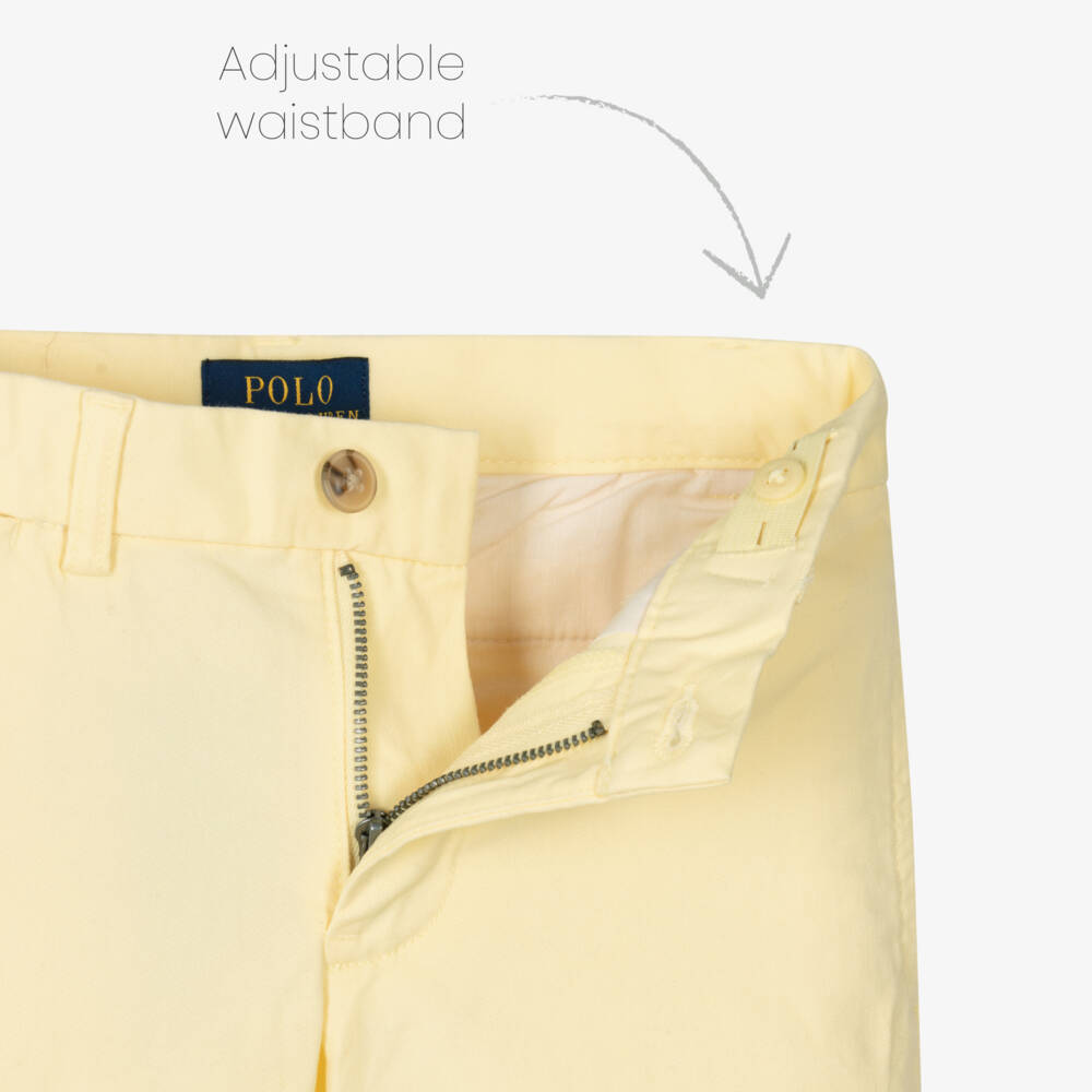 Ralph Lauren-Boys Yellow Cotton Straight Fit Trousers | Childrensalon Outlet