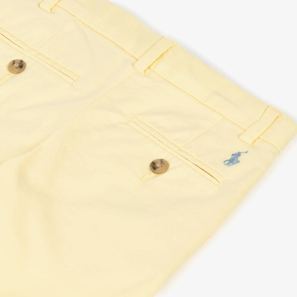 Ralph Lauren-Boys Yellow Cotton Straight Fit Trousers | Childrensalon Outlet