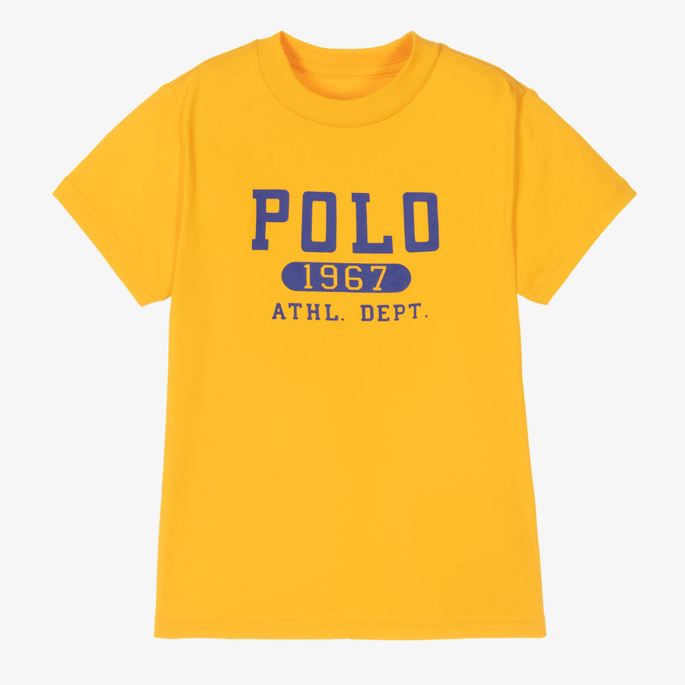 Polo Ralph Lauren - T-shirt jaune en coton Garçon | Childrensalon