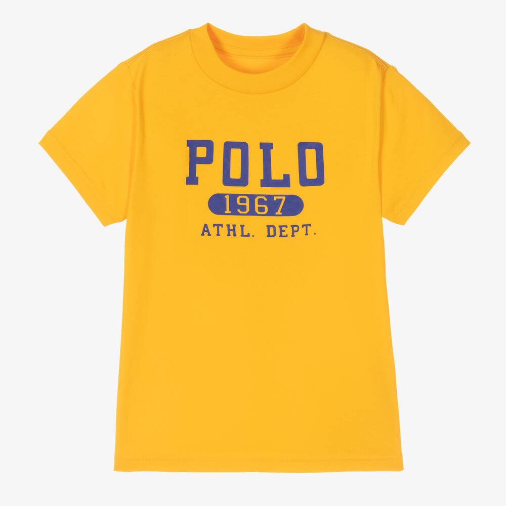 Polo Ralph Lauren-Boys Yellow Cotton T-Shirt | Childrensalon Outlet