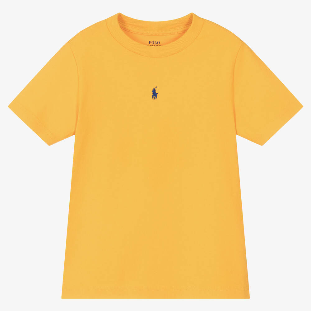 Ralph Lauren - Boys Yellow Cotton T-Shirt | Childrensalon