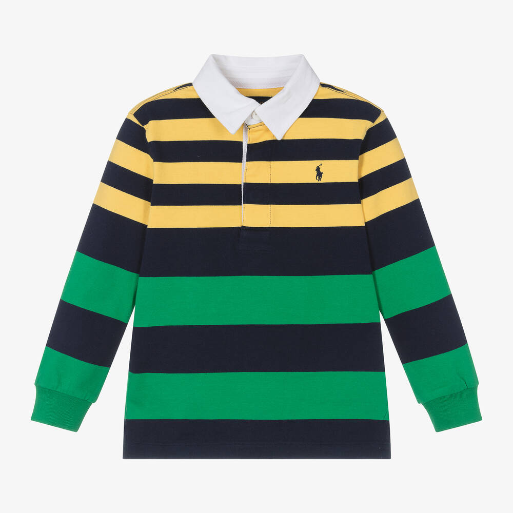 Green and yellow ralph lauren polo top