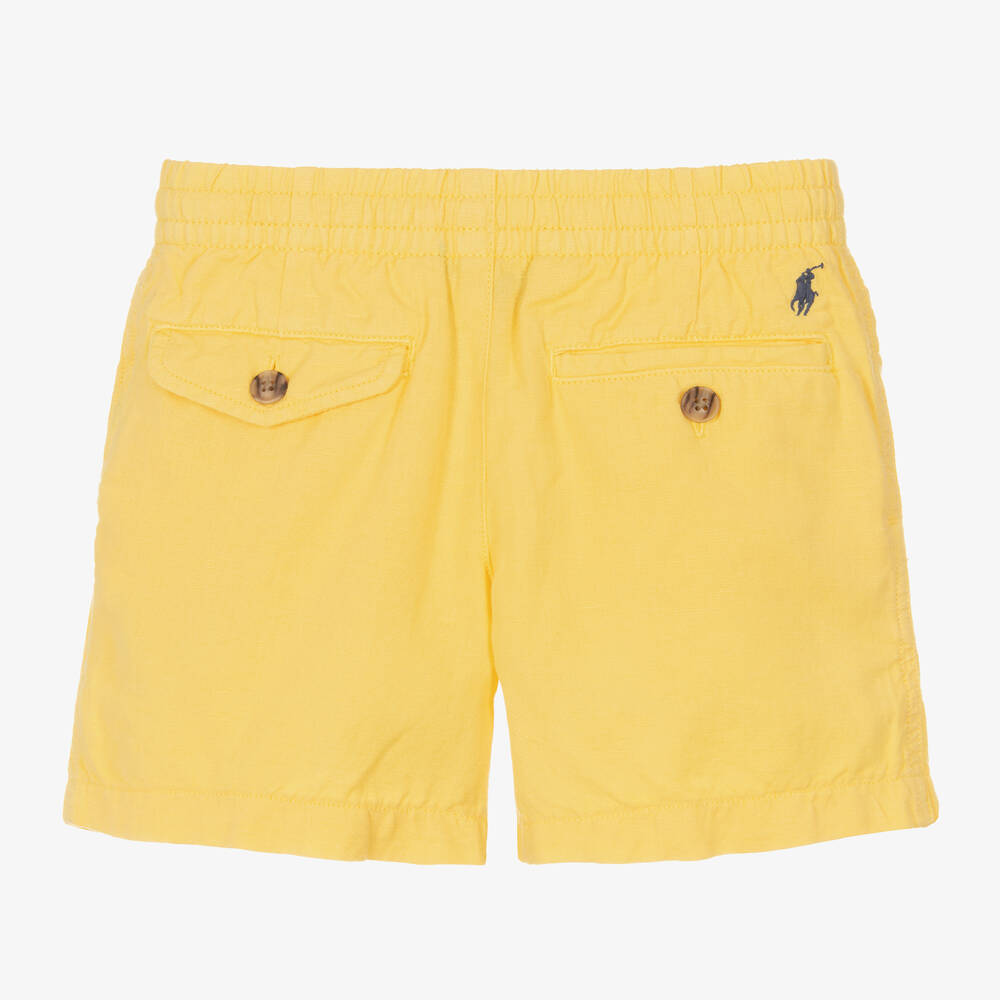 Ralph Lauren Boys Yellow Linen Cotton Shorts Childrensalon Outlet