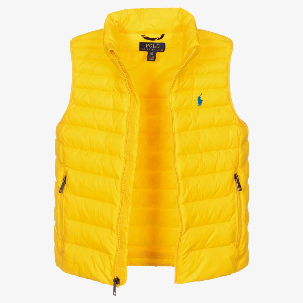 Polo Ralph Lauren-Boys Yellow Logo Gilet | Childrensalon Outlet
