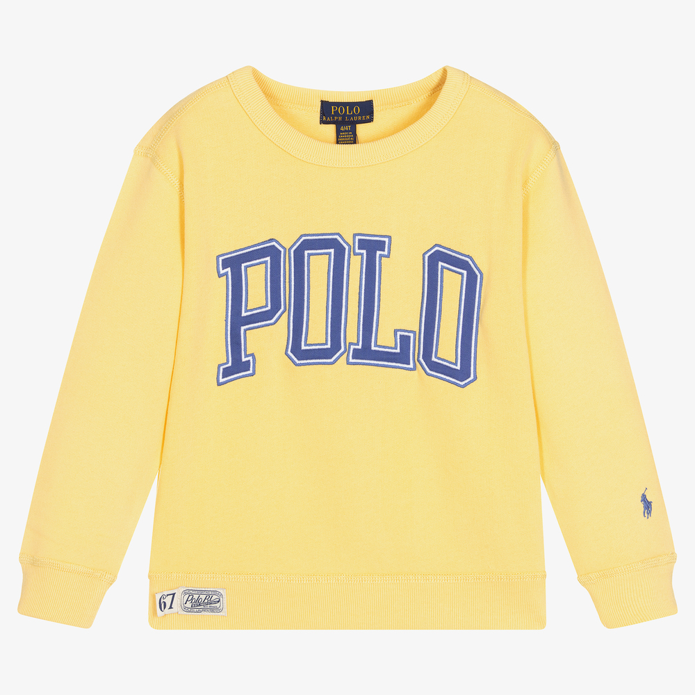 Ralph Lauren - Boys Yellow Logo Sweatshirt | Childrensalon