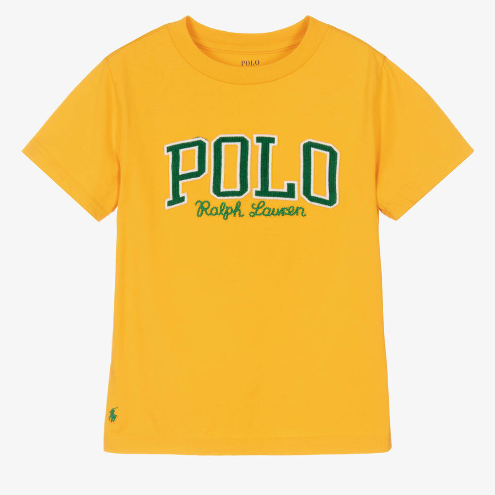 Polo Ralph Lauren - تيشيرت قطن لون أصفر موتارد للأولاد | Childrensalon