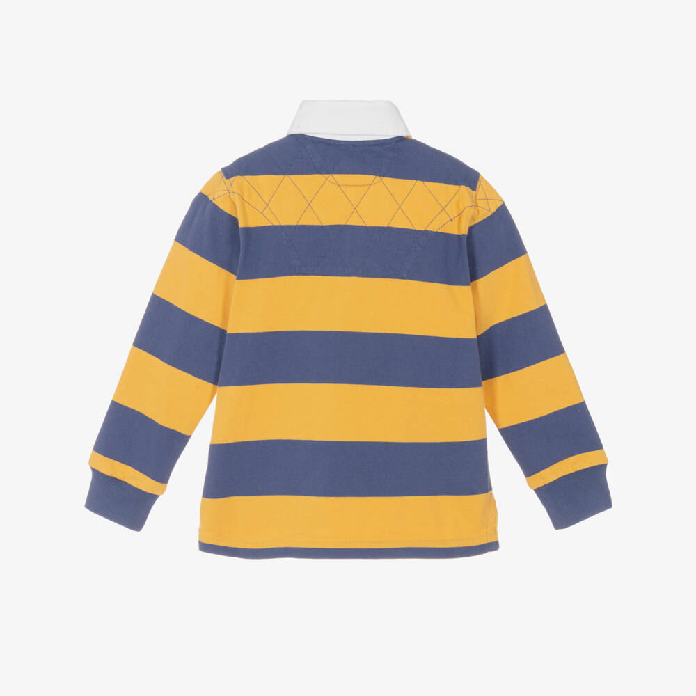 Ralph Lauren-Рубашка регби в полоску желтая синяя для мальчиков | Childrensalon Outlet