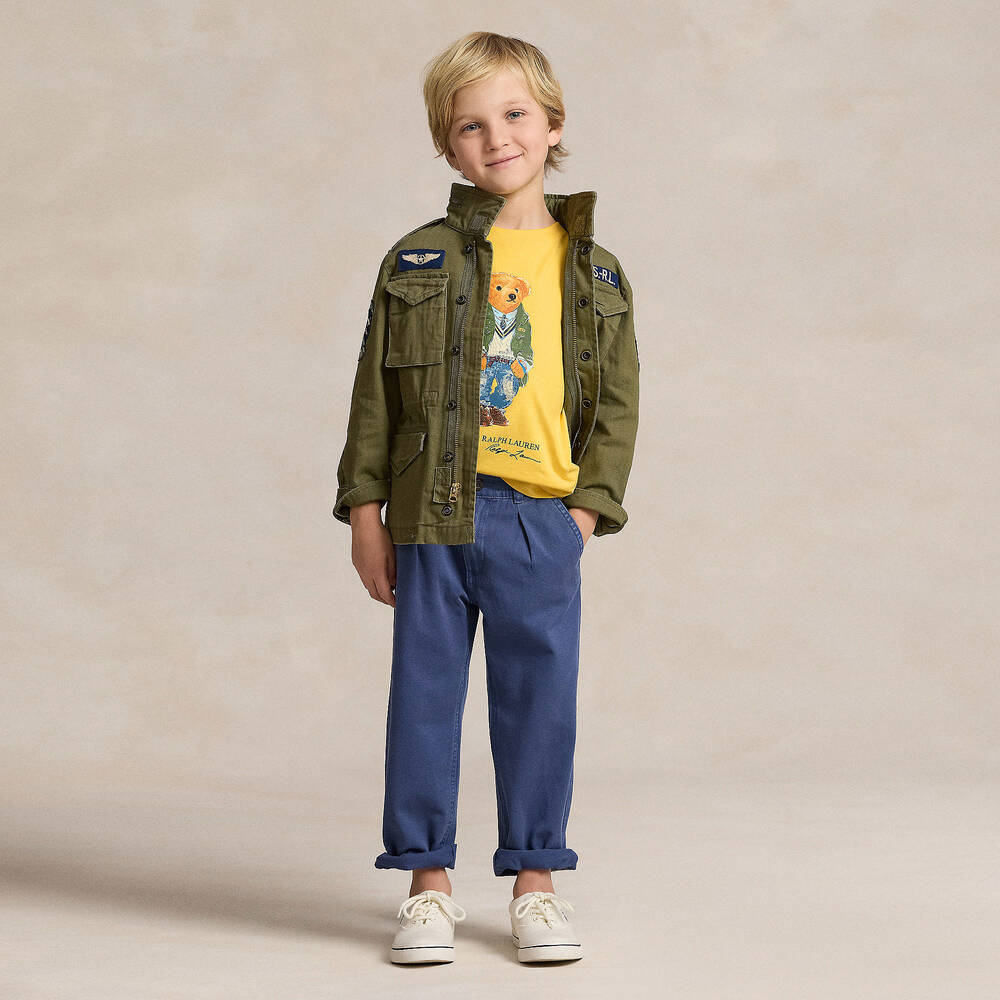 Ralph Lauren Boys Yellow Polo Bear T Shirt Childrensalon Outlet