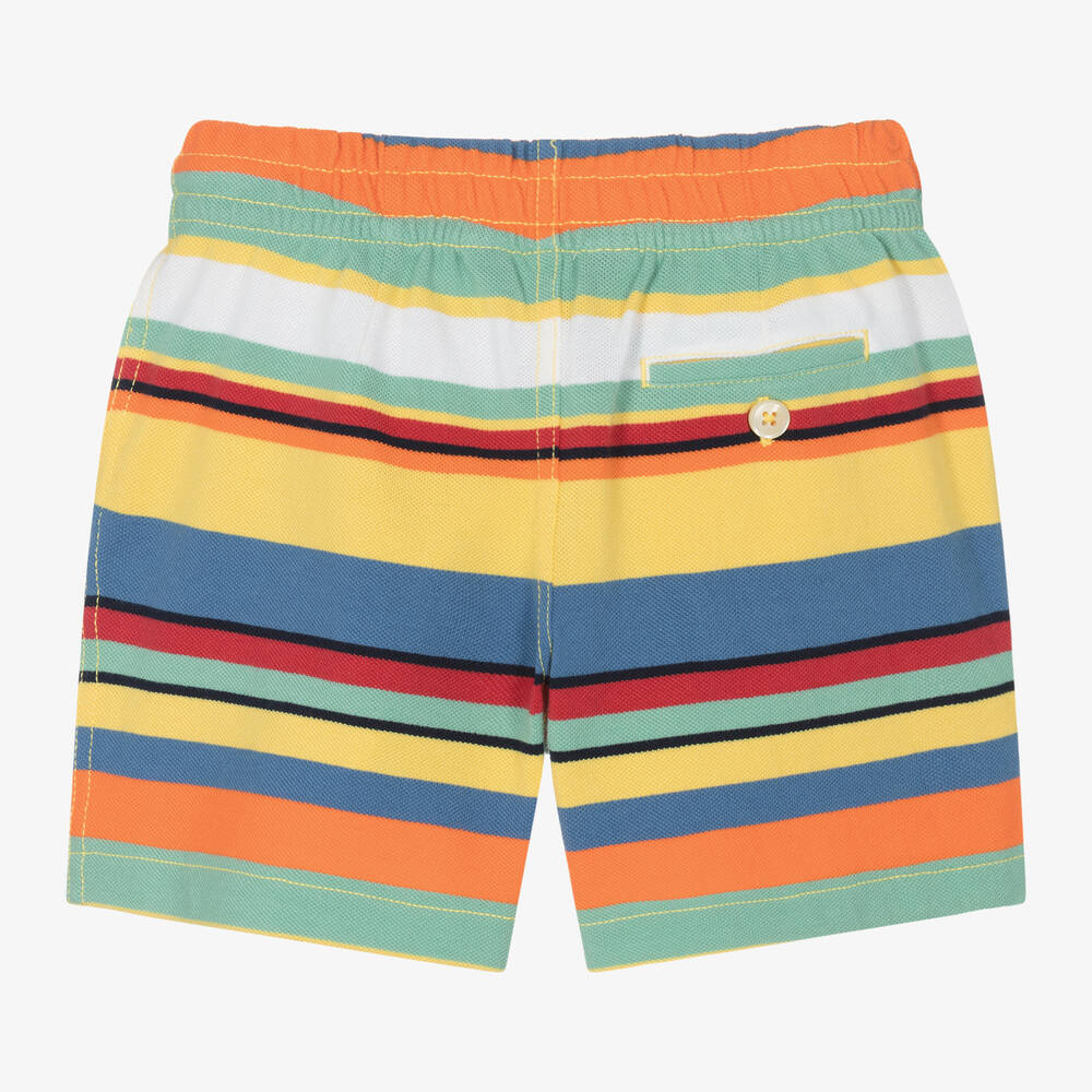 Ralph Lauren-Boys Yellow Striped Cotton Shorts | Childrensalon Outlet