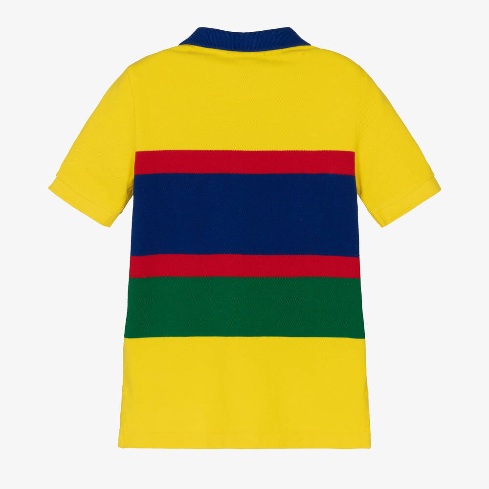 Ralph Lauren-Boys Yellow Striped Logo Polo Shirt | Childrensalon Outlet