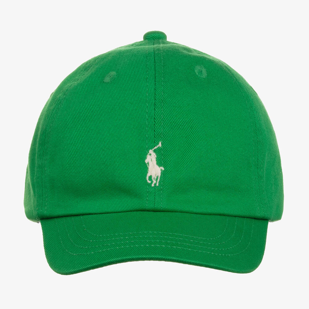 Ralph Lauren-Bright Green Cotton Cap | Childrensalon Outlet