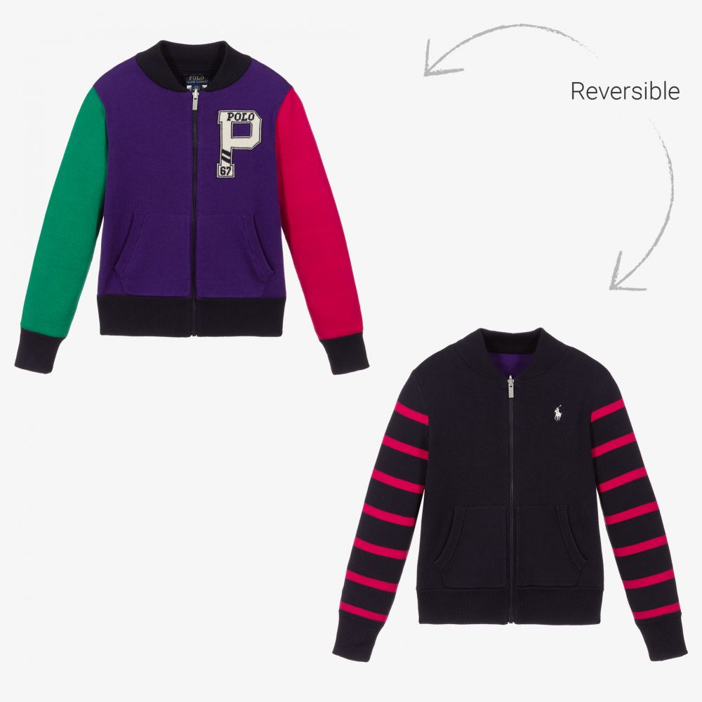 Polo Ralph Lauren-Colourblock Zip-Up Cardigan | Childrensalon Outlet