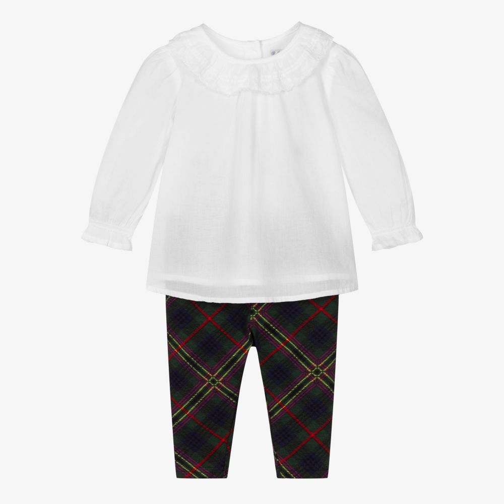 Ralph Lauren-Cotton Blouse & Leggings Set | Childrensalon Outlet