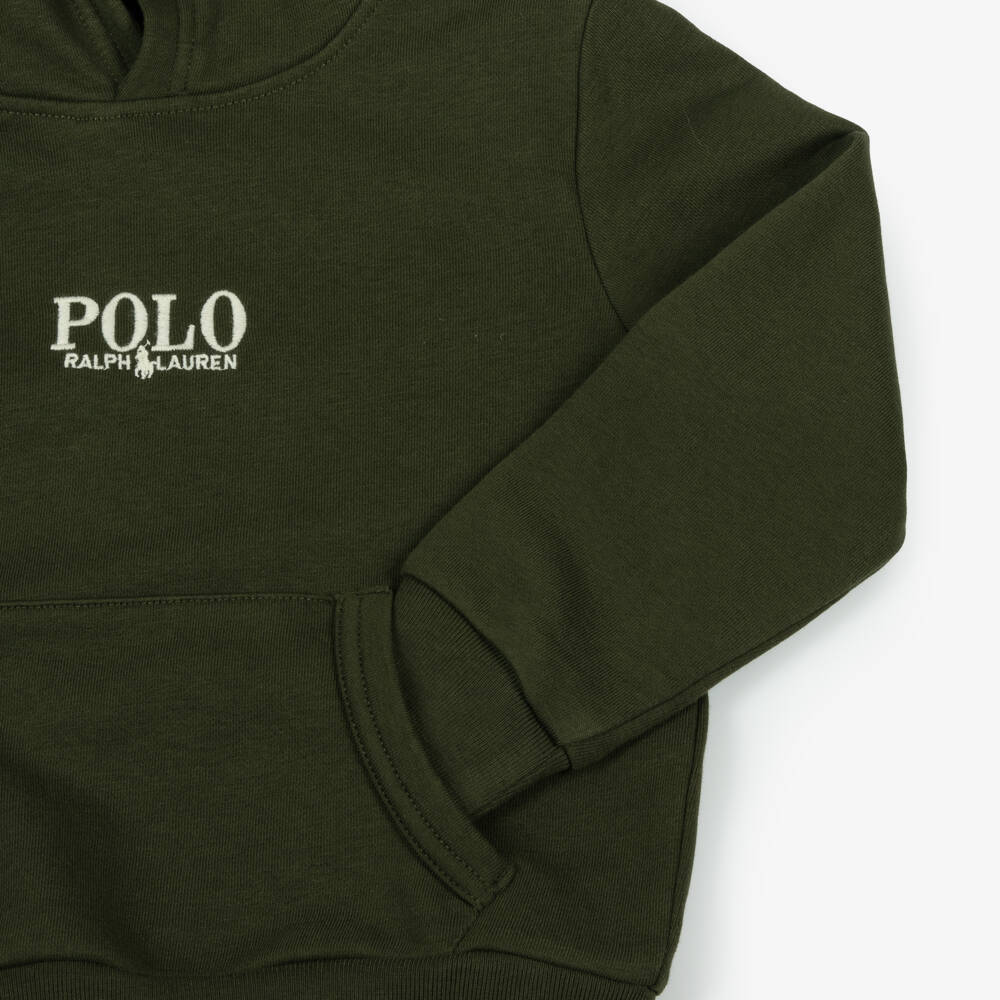 Ralph Lauren-هودي أخضر غامق للأولاد | Childrensalon Outlet