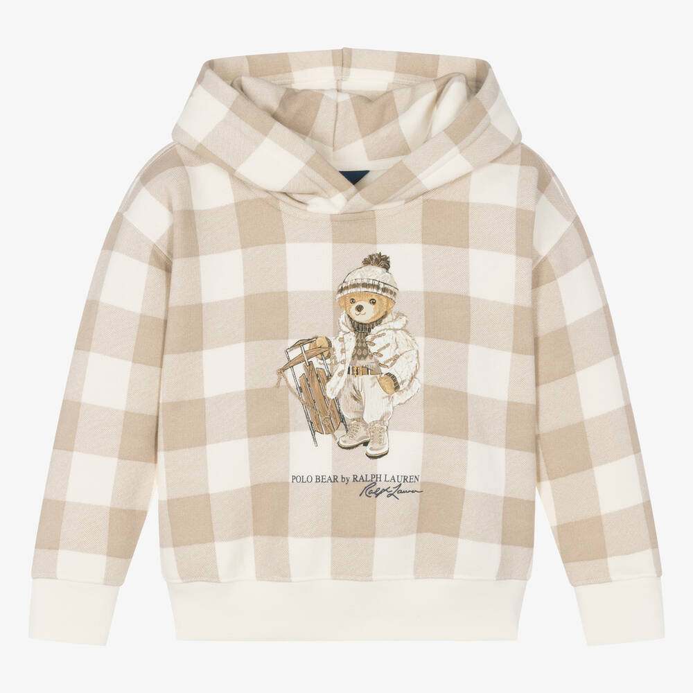 Ralph Lauren - Polo Bear Hoodie in Beige/Elfenbein | Childrensalon