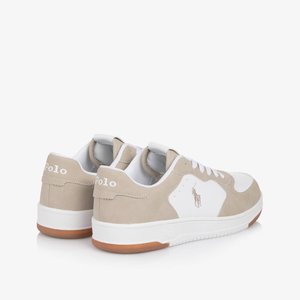 Ralph Lauren-Girls Beige & White Sporty Sneakers | Childrensalon Outlet